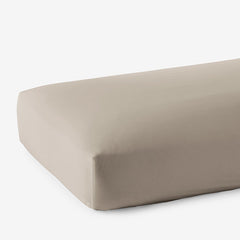 Premium Smooth Supima® Cotton Wrinkle-Free Sateen Fitted Bed Sheet - Light Birch, Queen