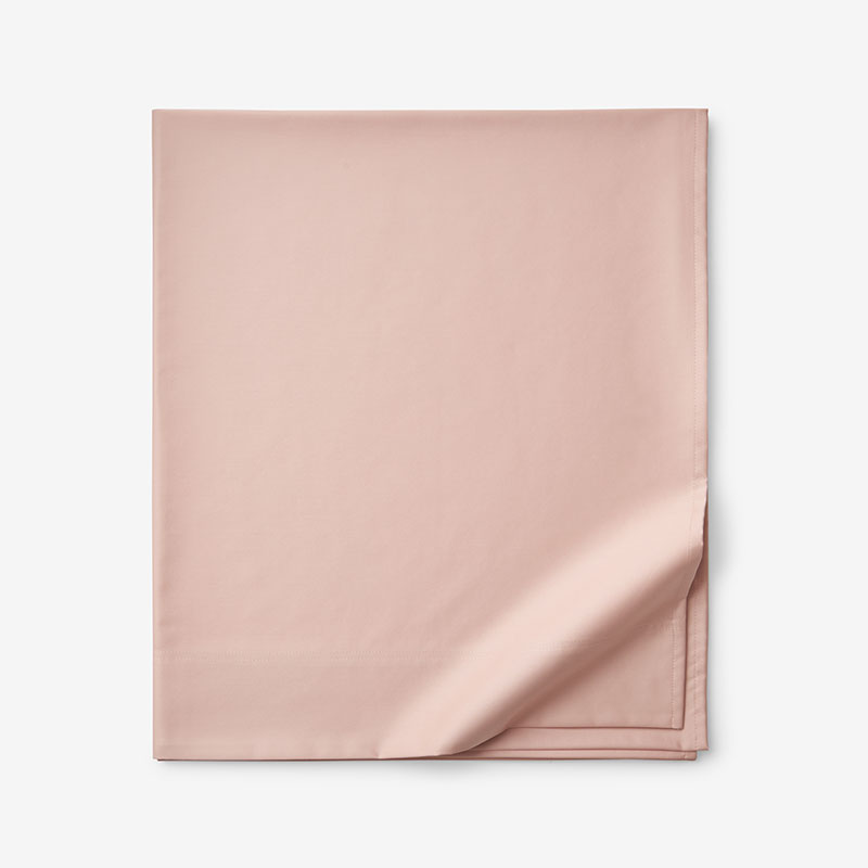 Premium Smooth Supima® Cotton Wrinkle-Free Sateen Flat Bed Sheet - Rose, Deep Pocket King