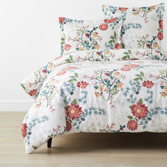 Holiday Print Classic Ultra-Cozy Cotton Velvet Flannel Duvet Cover - Vintage Blooms, Full