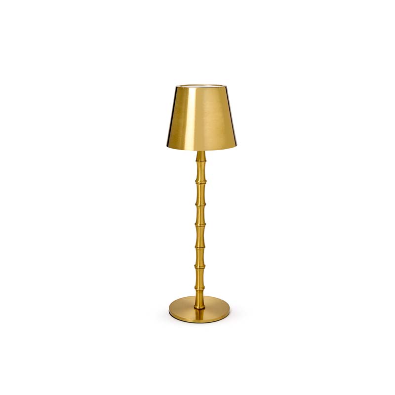 Bamboo Cordless LED Table Lamp - Gold