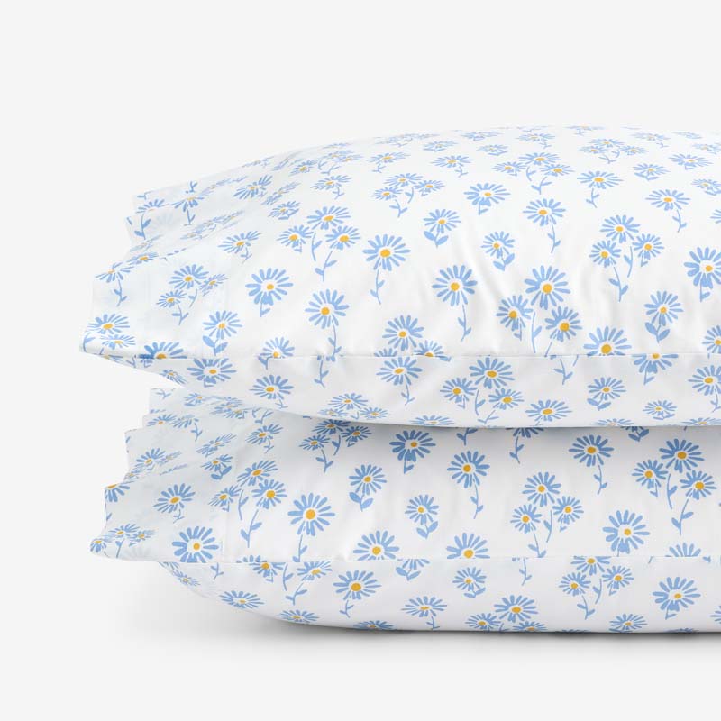 Isadora Classic Cool Cotton Percale Pillowcase Set - Flower, King