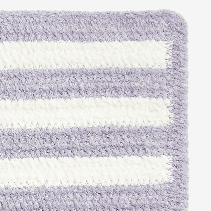 Chenille Border Stripe Handwoven Reversible Rug - Lilac, Swatch