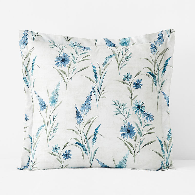 Nature's Vine Classic Smooth Sateen Sham - White Multi, Euro