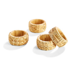 Cane Napkin Rings, Set of 4 - Natural