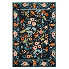 Les Fleur Wool Rug - Black, 2' 3" x 3' 9"
