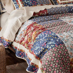Aahana Patchwork Quilted Sham - Navy, King
