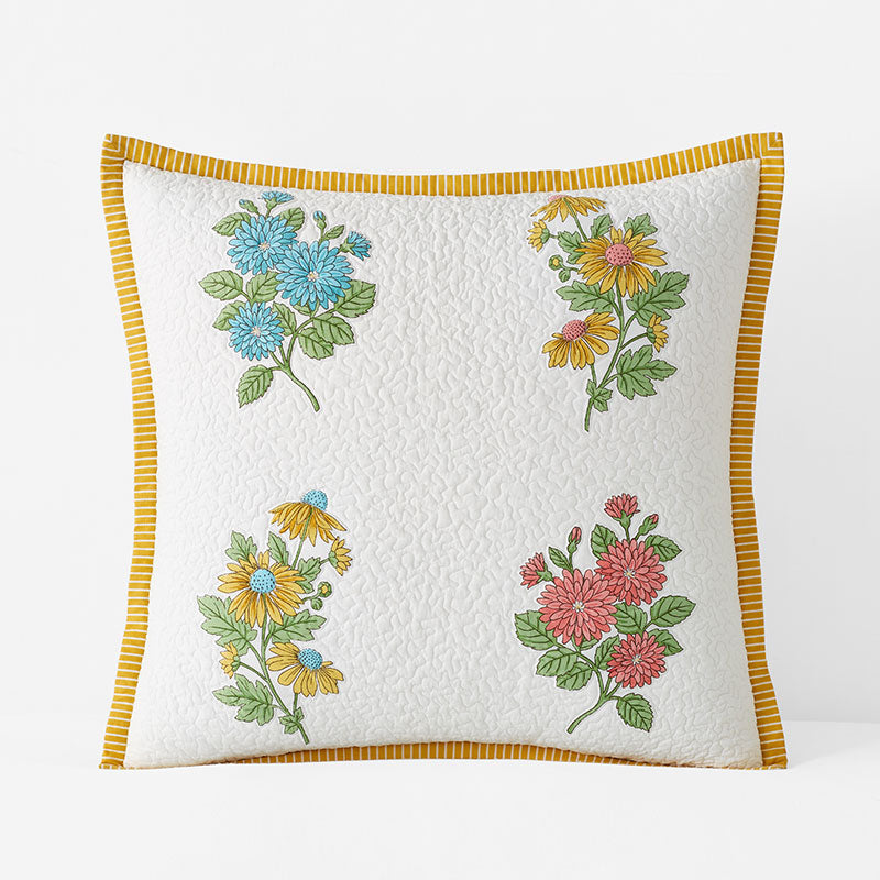 Lily Garden Quilted Sham - White Multi, Euro
