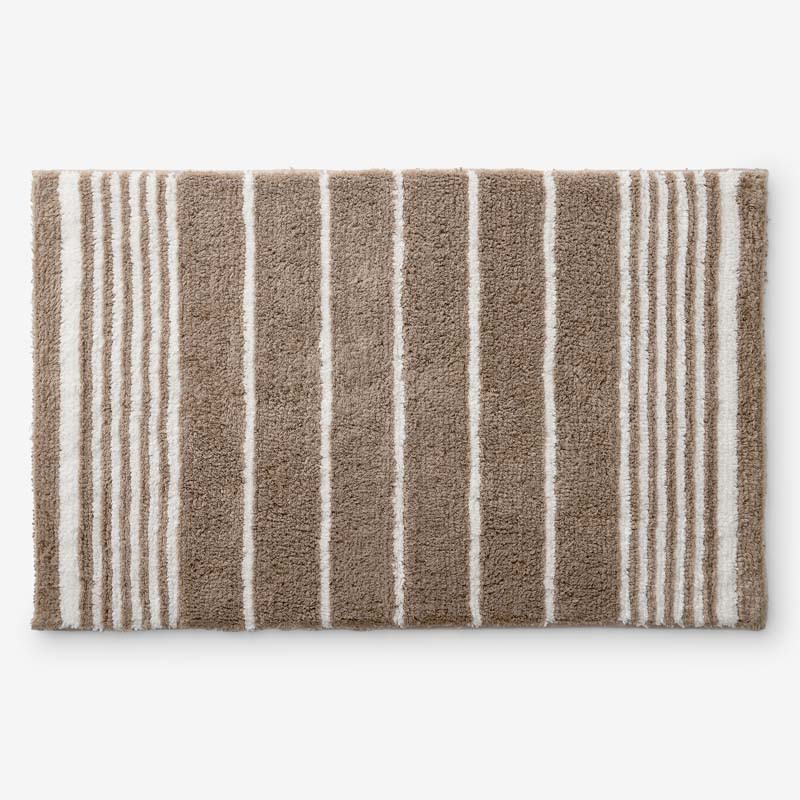 Plush Spa Stripe Bath Rug - Dark Mocha, 24 in. x 40 in.