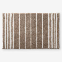 Plush Spa Stripe Bath Rug - Dark Mocha, 17 in. x 24 in.