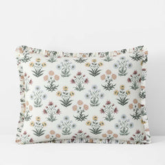 Garden Patch Reversible Garment Washed Cotton Percale Sham - Multi, Standard