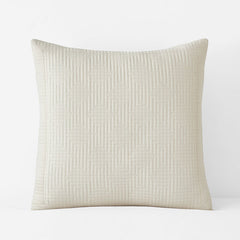 Premium Smooth Cotton Sateen Solid Quilted Sham - Cream, Euro