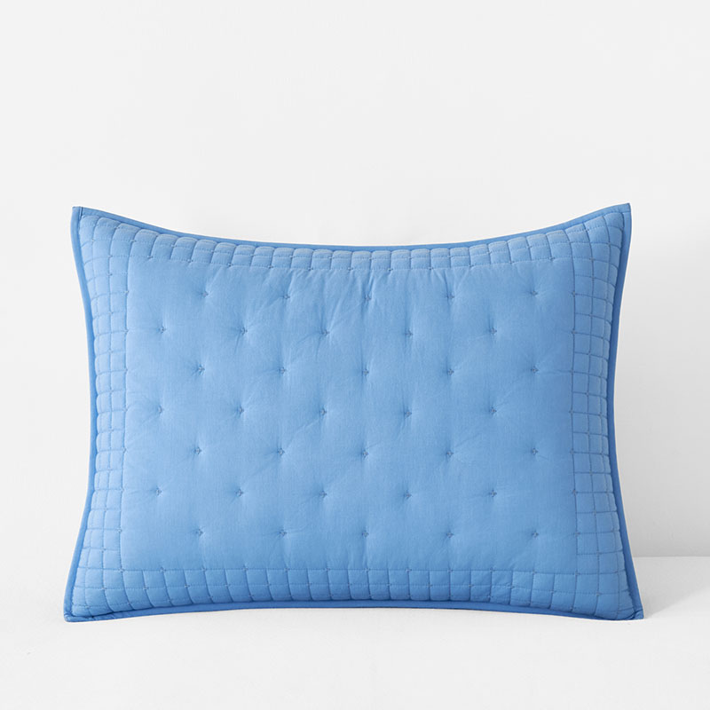 Pintuck Quilted Sham - Blue, King