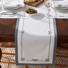 Floral Table Runner - Floral Border, 16 in. x 108 in.