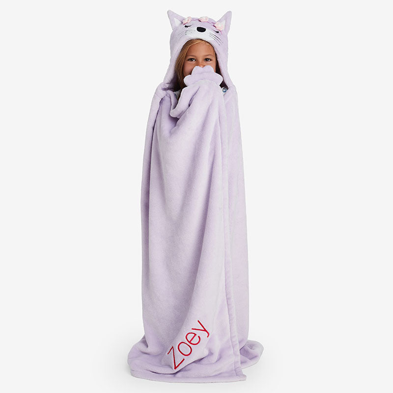 Plush Character Throw - Lavender Cat