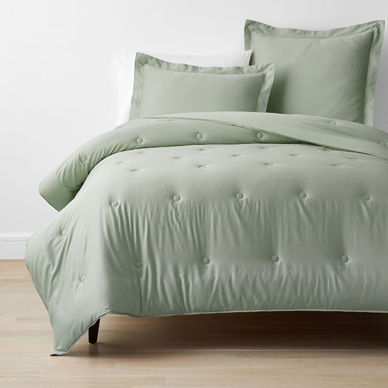 Classic Smooth Rayon Made From Bamboo Sateen Comforter - Tarragon, King/Cal King