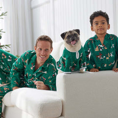 Family Flannel Pet Pajamas - Holiday Pups, M