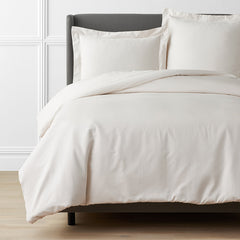 Luxe Smooth Egyptian Cotton Sateen Duvet Cover - Cream, Oversized King/Cal. King