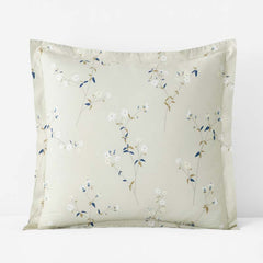 Blossom Trail Garment Washed Cotton Percale Sham - Green Tea, Euro
