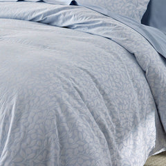Jacquard Leaf Yarn-Dyed Premium Smooth Supima® Cotton Wrinkle-Free Sateen Sham - Blue Shadow, King