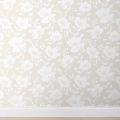 Ava Traditional Wallpaper - Floral Natural, Swatch