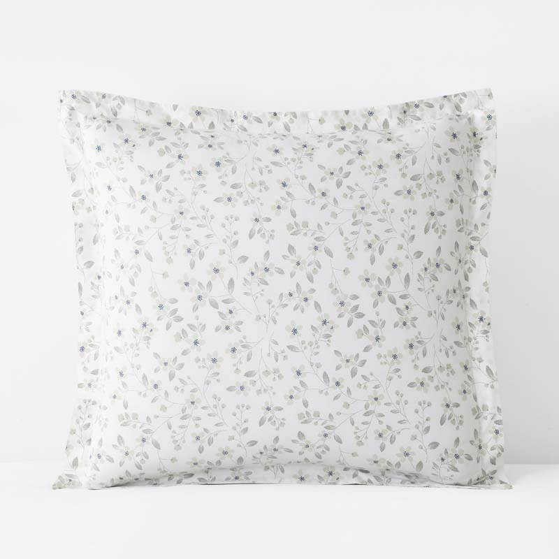 Floral Bliss Garment Washed Cotton Percale Sham - Green, Euro