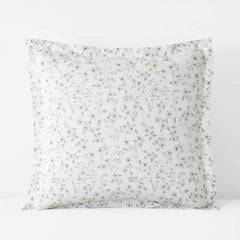 Floral Bliss Garment Washed Cotton Percale Sham - Green, Euro