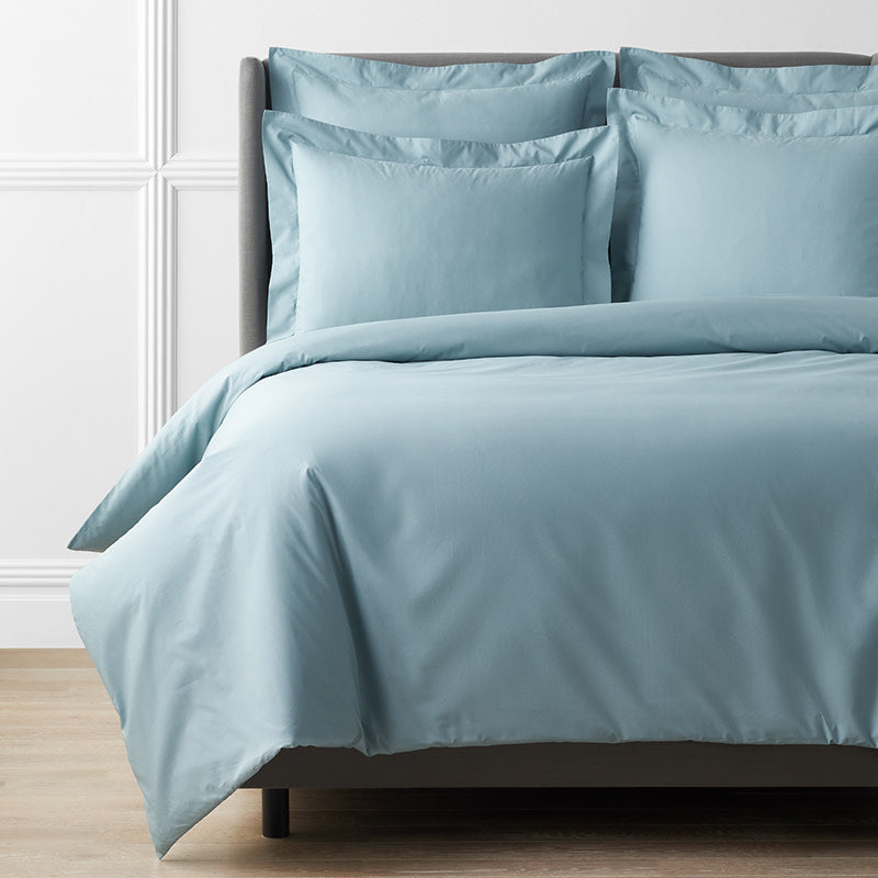 Premium Cool Supima® Cotton Percale Duvet Cover - Slate Blue, Full