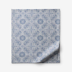 Floral Tapestry Premium Smooth Sateen Flat Bed Sheet - Blue, Queen