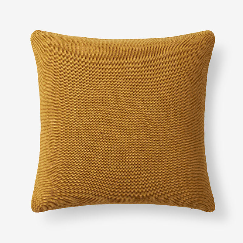 Classic All Season Breathable Cotton Knit Decorative Pillow Cover - Gold