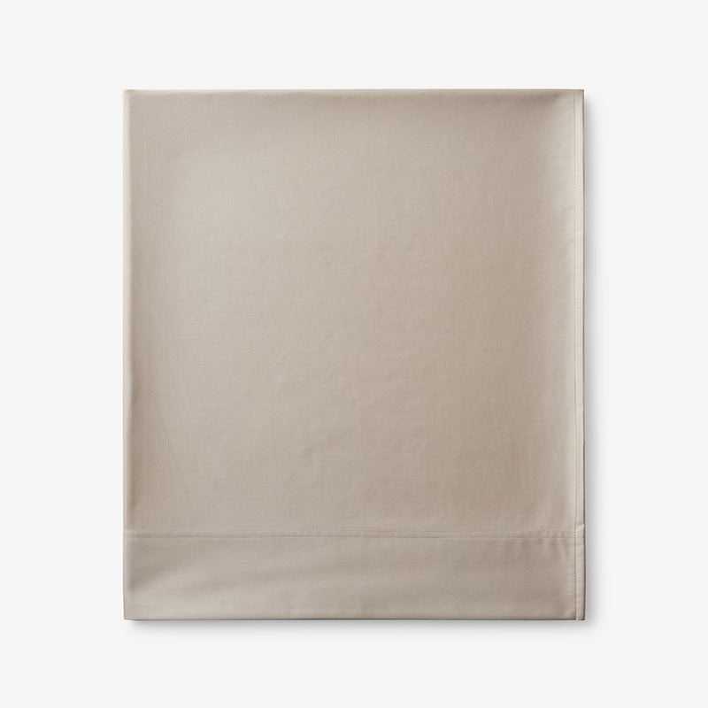 Premium Smooth Supima® Cotton Wrinkle-Free Sateen Flat Bed Sheet - Light Birch, King/Cal. King