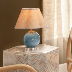 Handblown Glass Table Lamp - Blue