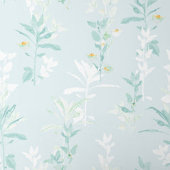 Aqua Leaf Silhouette Removable Wallpaper - Teal Blue, Swatch