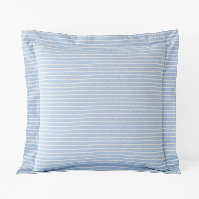 Classic Oxford Yarn-Dyed Stripe Sham - Blue/Beige, Euro