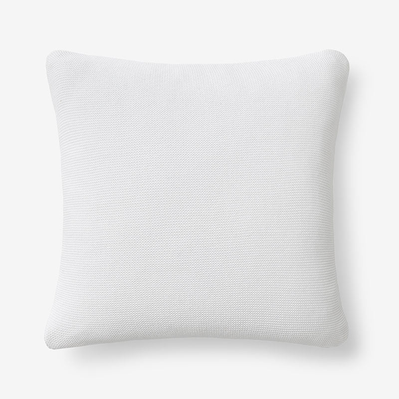 Classic All Season Breathable Cotton Knit Decorative Pillow Cover - White