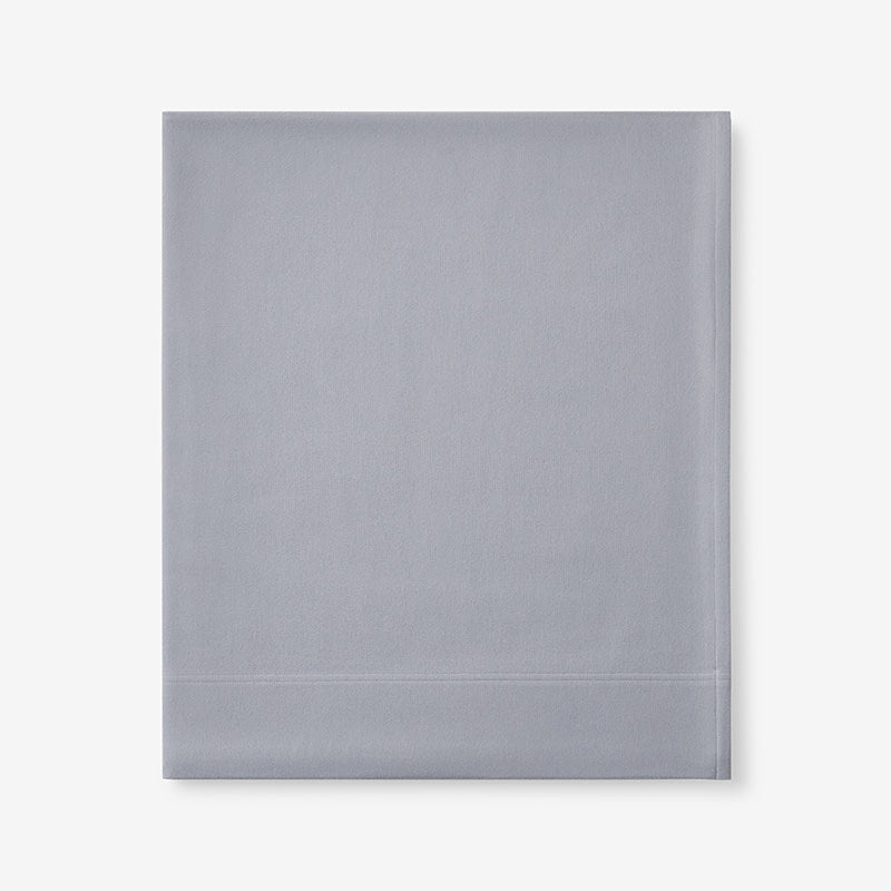 Luxe Ultra-Cozy Cotton Velvet Flannel Flat Bed Sheet Platinum, Queen
