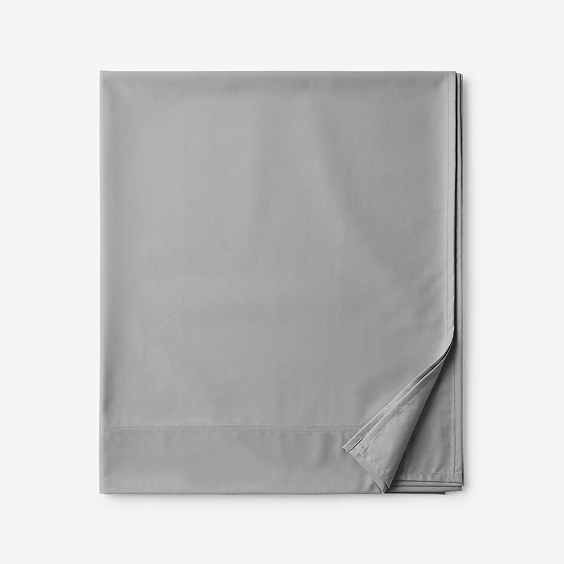 Classic Smooth Rayon Made From Bamboo Sateen Flat Bed Sheet - Pebble Gray, Full