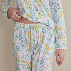 Cotton Modal Women's Button-Down Pajama Set - Spring Garden, M