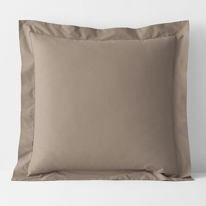 Classic Cool Cotton Percale Sham - Mocha, Euro