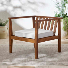 Rain Boxed Edge Replacement Chair Cushion - White, 18 in. x 18 in.