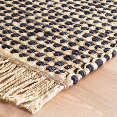 Kuba Handwoven Jute Rug - Black, 2' x 3'