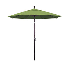 Round Outdoor Patio Umbrella, Fiberglass with Twist Tilt - Bronze Finish, Ginkgo, 7.5'