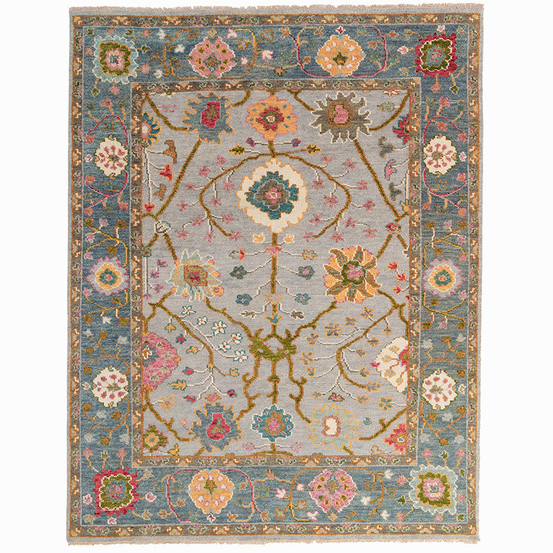 Hand Knotted Traditional Wool Rug - Gray Multi, 8' x 10' 