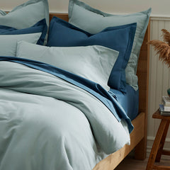 Classic Ultra-Cozy Cotton Velvet Flannel Flat Bed Sheet - Seafoam, Queen