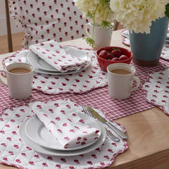 Flower Napkins, Set of 4 - Red