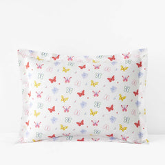 Ditsy Butterflies Classic Cool Organic Cotton Percale Sham - White Multi, Standard