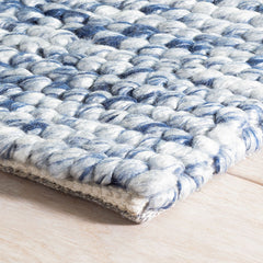 Chunky Handwoven Wool Rug - Navy, 8' x 10'