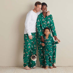 Family Flannel Men's Jogger Pants Pajama Set - Holiday Pups, L