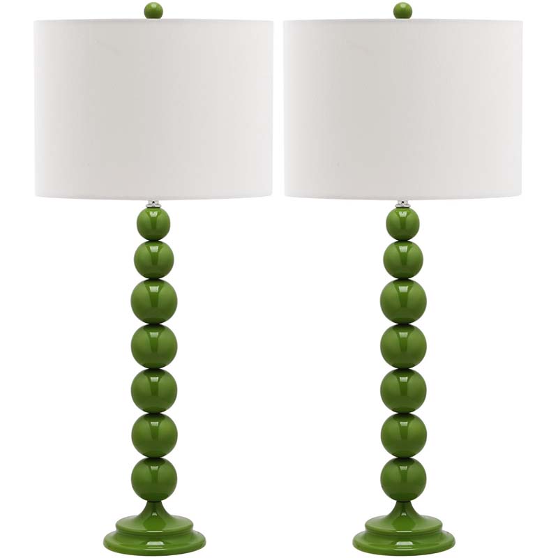 Beaded Table Lamp, Set of 2 - Green