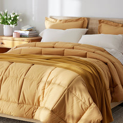 Classic Cool Cotton Percale Comforter - Amber, Full