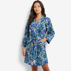 Poplin Women's Robe - Peacock, M/L